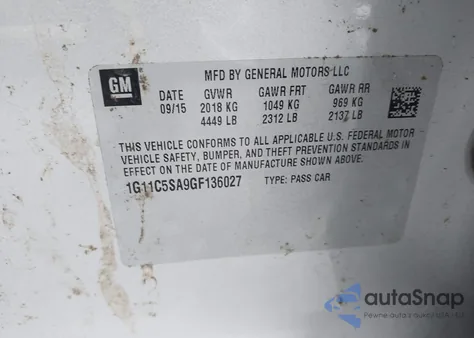 2016 Chevrolet Malibu Limited Lt from USA, damaged, VIN 1G11C5SA9GF136027